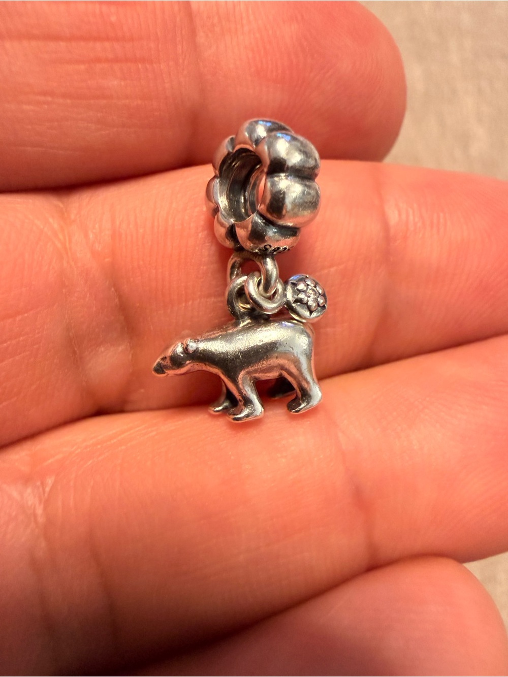 Pandora Silver Polar Bear Dangle Charm - Silver